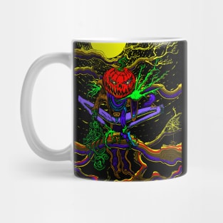 halloween pumpkin head scarecrow color Mug